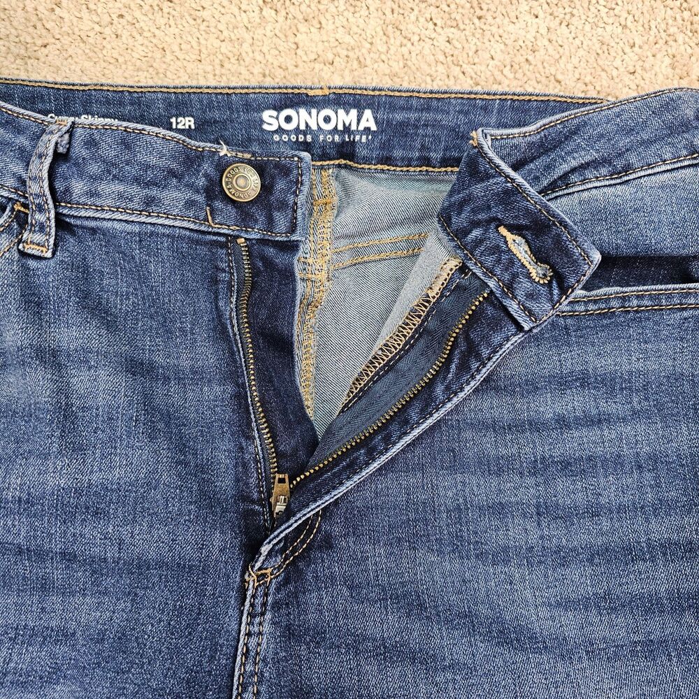 Sonoma Curvy Skinny Jeans Women's 12R Blue Mid Rise Stretch Denim 30x28 - Picture 5 of 12